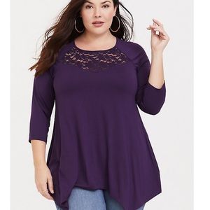 TORRID purple sharkbite tunic